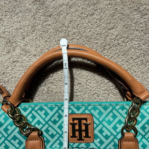 Tommy Hilfiger Turquoise Monogram Tote and Crossbody Bag, NWOT, 14in x 10in - Picture 10 of 10